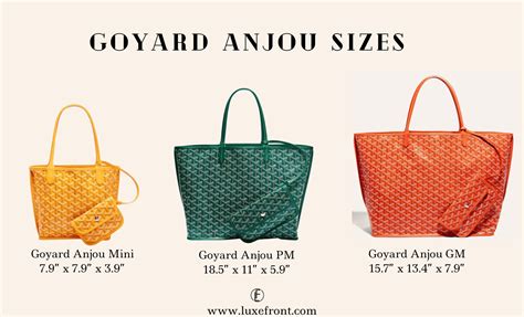 goyard types of bags|goyard tote bag size comparison.